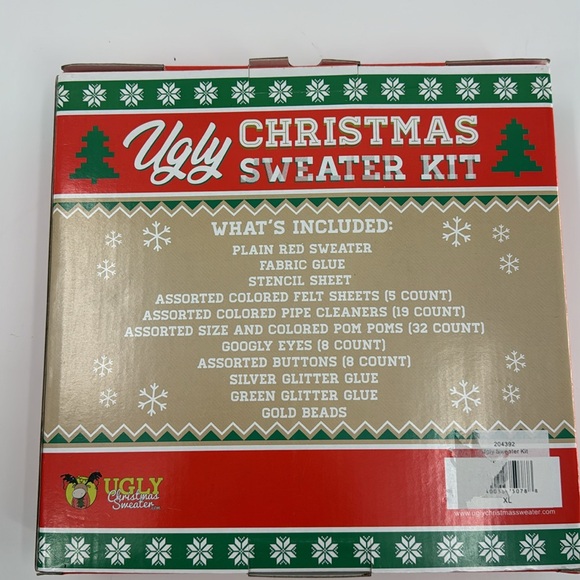 UGLY CHRISTMAS SWEATER KIT Women’s Red New in Box Size XL - Picture 3 of 12